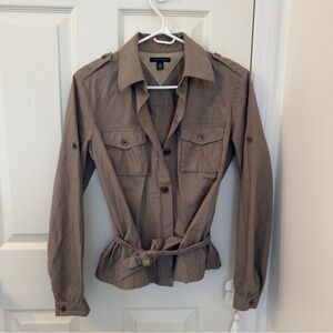 Tommy Hilfiger Women's Brown Utility Jacket -100% Cotton